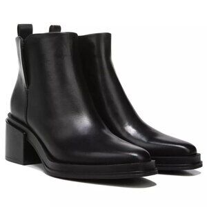 Franco Sarto Dalden Booties Black Leather Square Toe Ankle Boots Shoes Size 10M